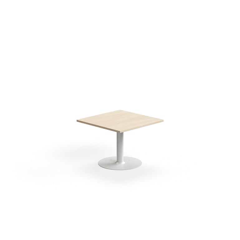 Levně Konferenční stolek ALVA, 700x700x500 mm, upevnitelný, vysokotlaký laminát, bílá/bříza
