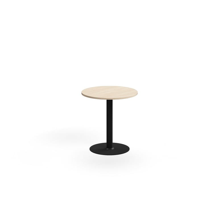 Levně Stůl ALVA, Ø700x720 mm, upevnitelný, vysokotlaký laminát, černá/bříza