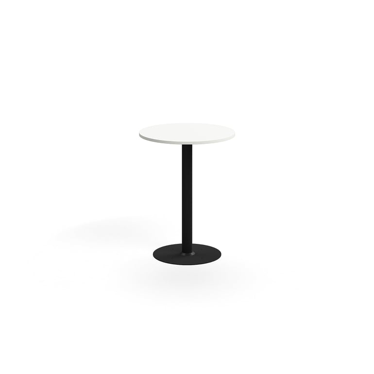 Barový stôl ALVA, Ø700x900 mm, s kotvením do zeme, HPL, čierna/biela