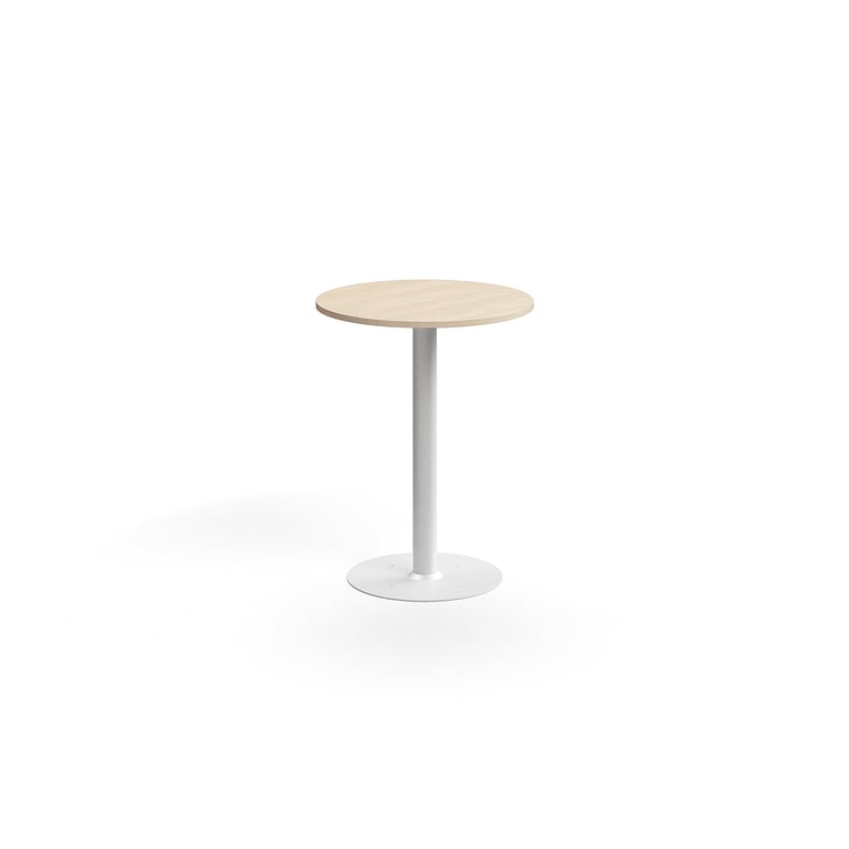 Levně Barový stůl ALVA, Ø700x900 mm, upevnitelný, vysokotlaký laminát, bílá/bříza