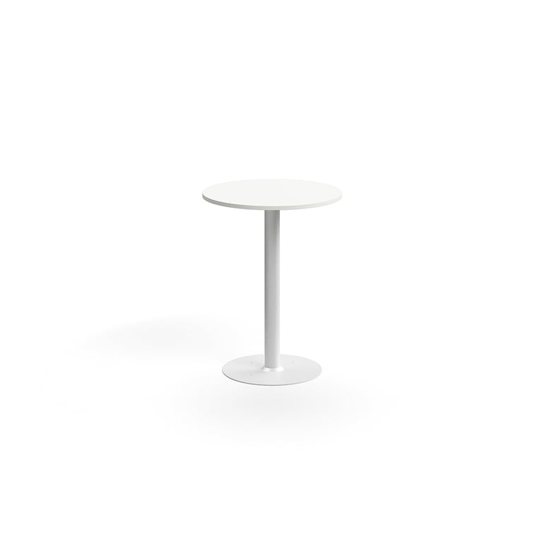 Levně Barový stůl ALVA, Ø700x900 mm, upevnitelný, vysokotlaký laminát, bílá