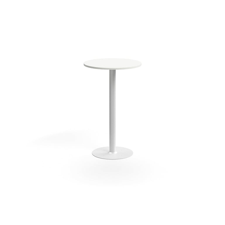 Levně Barový stůl ALVA, Ø700x1100 mm, upevnitelný, vysokotlaký laminát, bílá