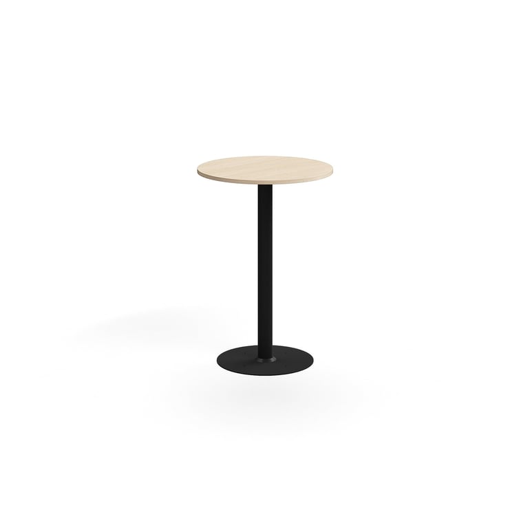 Barový stôl ALVA, Ø700x1000 mm, s kotvením do zeme, HPL, čierna/breza