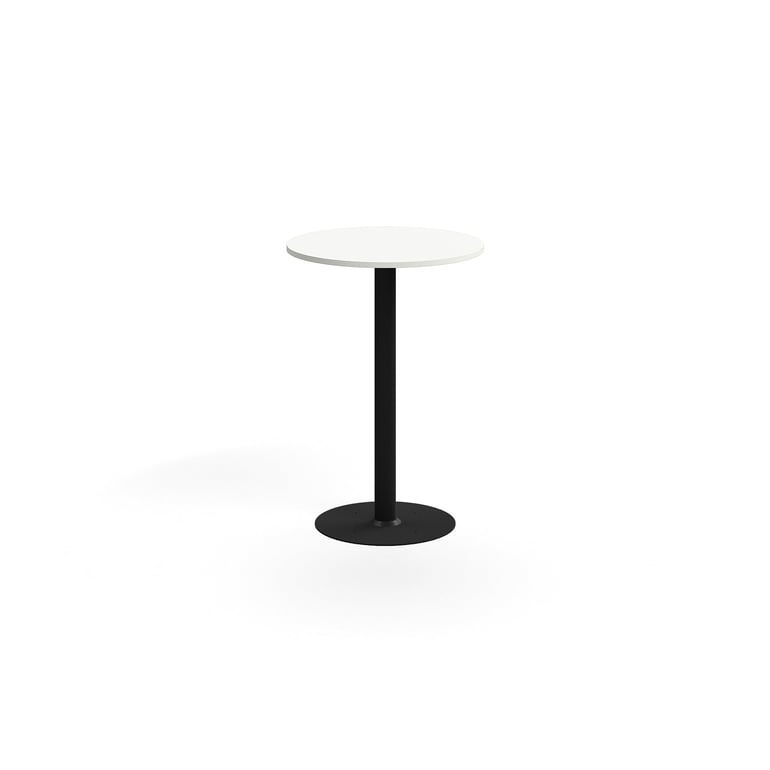 Levně Barový stůl ALVA, Ø700x1000 mm, upevnitelný, vysokotlaký laminát, černá/bílá