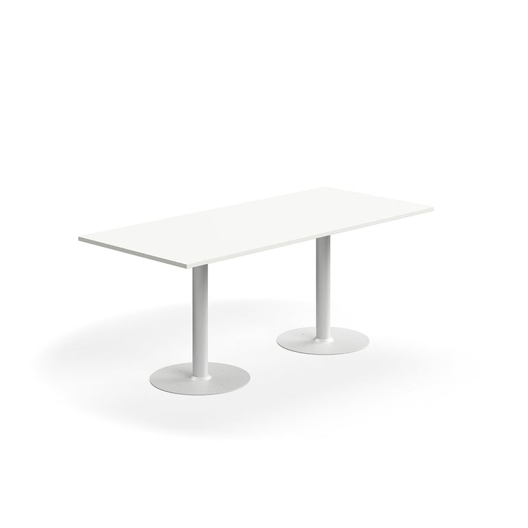Levně Stůl ALVA, 1800x800x720 mm, upevnitelný, vysokotlaký laminát, bílá
