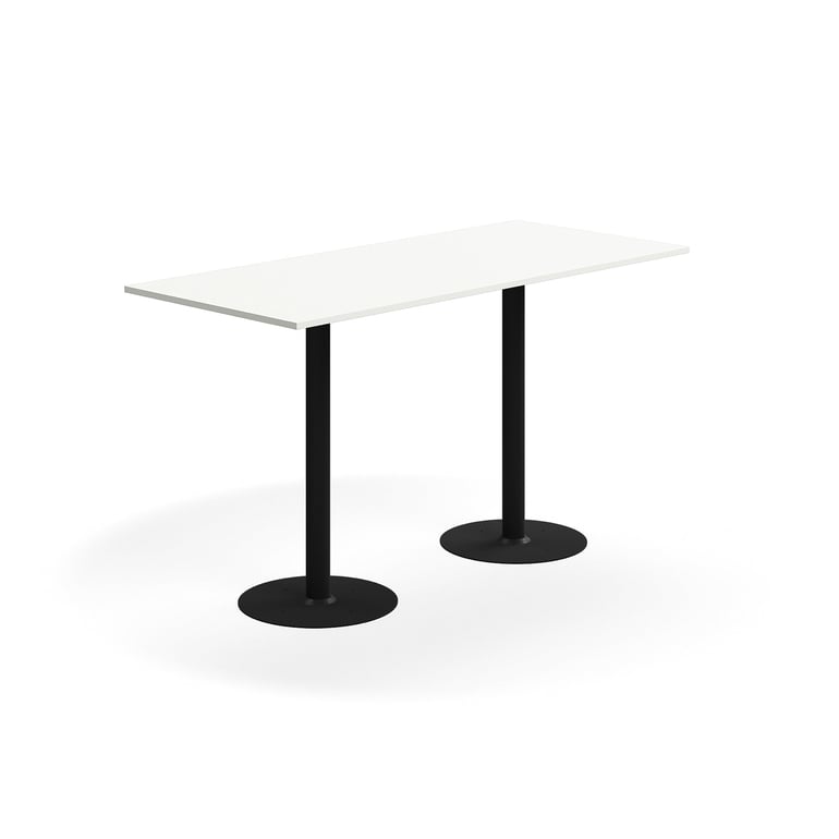 Levně Barový stůl ALVA, 1800x800x1000 mm, upevnitelný, vysokotlaký laminát, černá/bílá