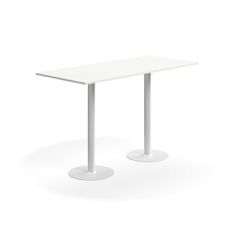 Levně Barový stůl ALVA, 1800x800x1100 mm, upevnitelný, vysokotlaký laminát, bílá