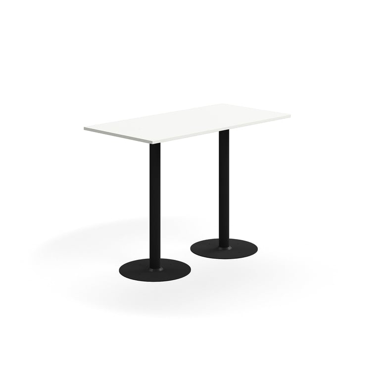 Barový stôl ALVA, 1400x700x1000 mm, s kotvením do zeme, HPL, čierna/biela