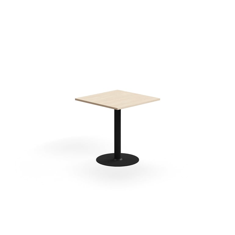 Stôl ALVA, 700x700x720 mm, s kotvením do zeme, HPL, čierna/breza