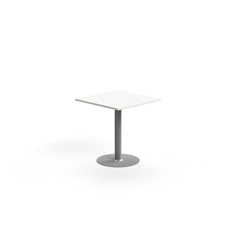 Levně Stůl ALVA, 700x700x720 mm, upevnitelný, vysokotlaký laminát, stříbrná/bílá