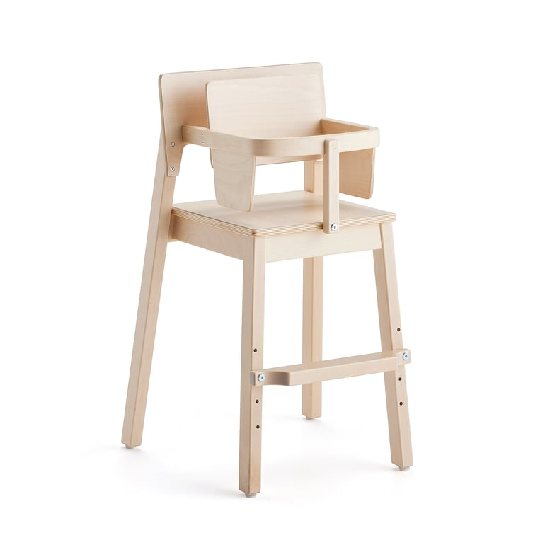 Detská jedálenská stolička LOVE, V 500 mm, breza, laminát - breza