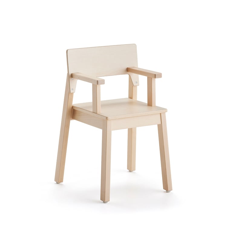 Levně Dětská židle LOVE, s područkami, výška 380 mm, bříza, bříza