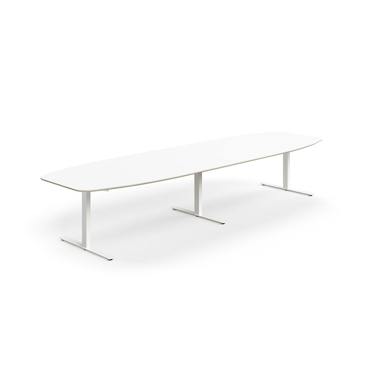 Levně Jednací stůl NOVUS, T-nohy, 4000x1200 mm, bílá