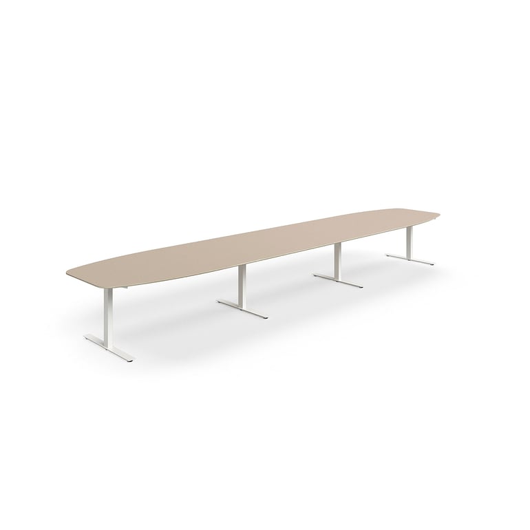 Levně Jednací stůl NOVUS, T-nohy, 5600x1200 mm, bílá/jílově šedá
