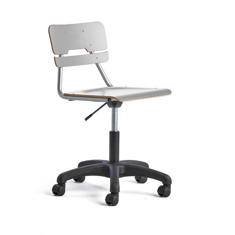Stolička LEGERE výškovo nastaviteľná, veľké sedadlo, s kolieskami, H 430-550 mm, šedá