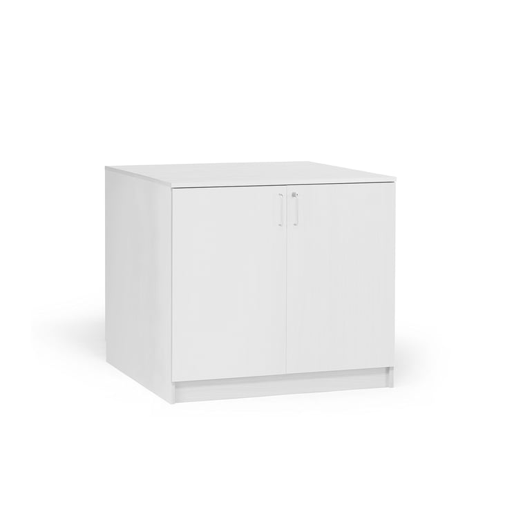E-shop Drevená úložná skriňa THEO, 900x1000x600 mm, uzamykateľná, biela