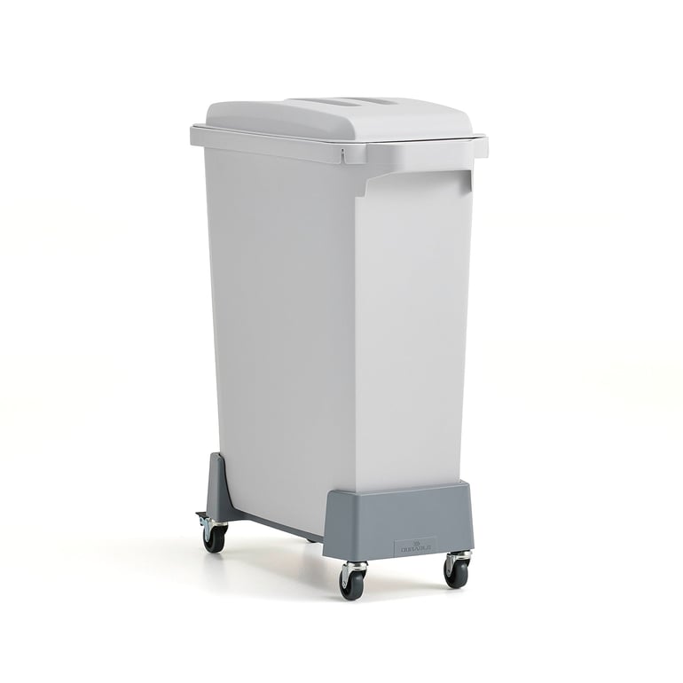Levně Koš na tříděný odpad OLIVER, 60 l, šedé víko + vozík