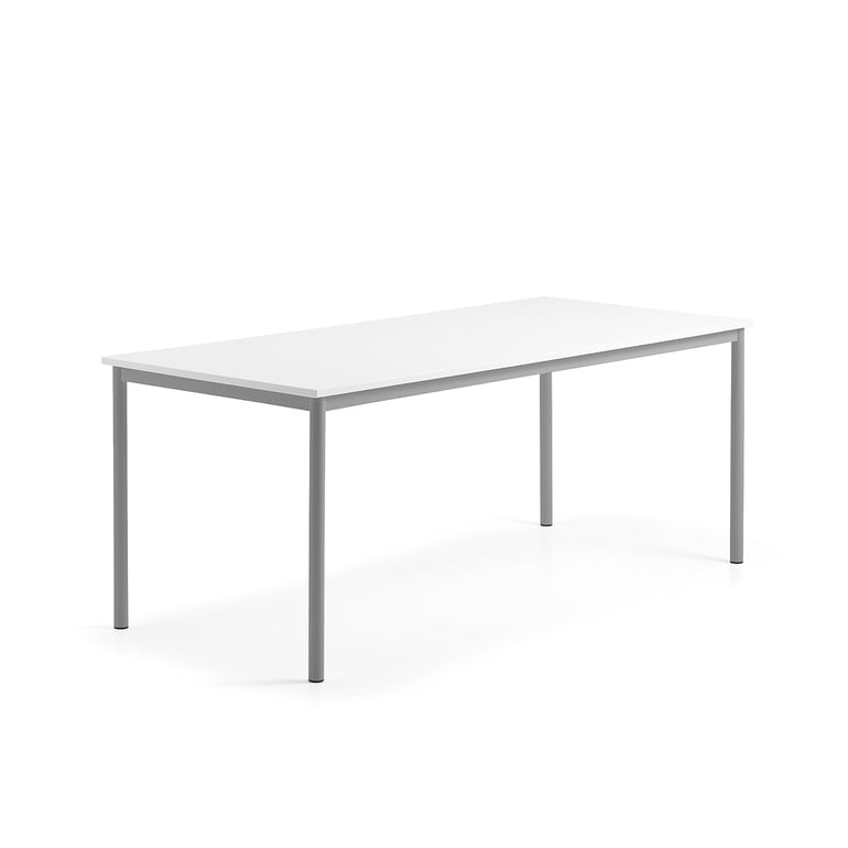 E-shop Stôl BORÅS, 1800x800x720 mm, whiteboard doska, strieborná