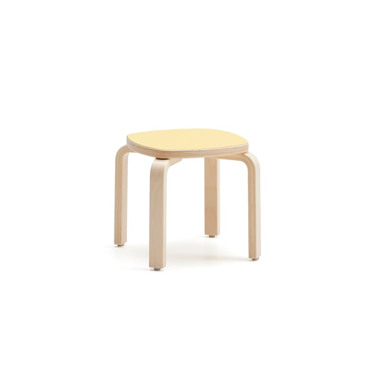 Levně Stolička VIDE, výška 310 mm, bříza/žlutá