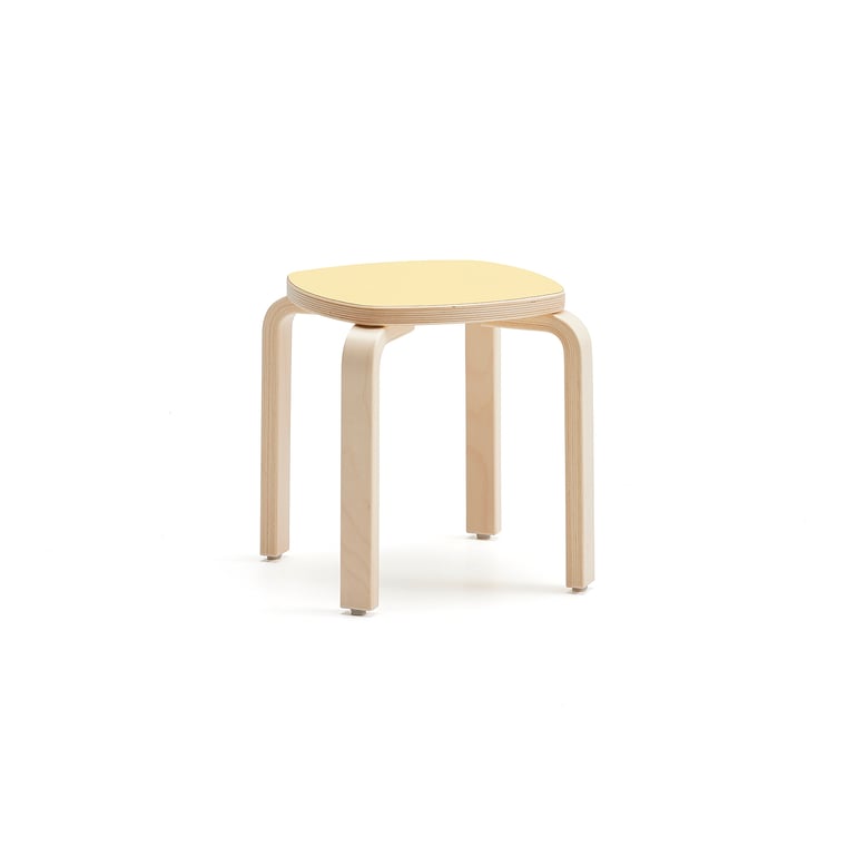 Levně Stolička VIDE, výška 350 mm, bříza/žlutá