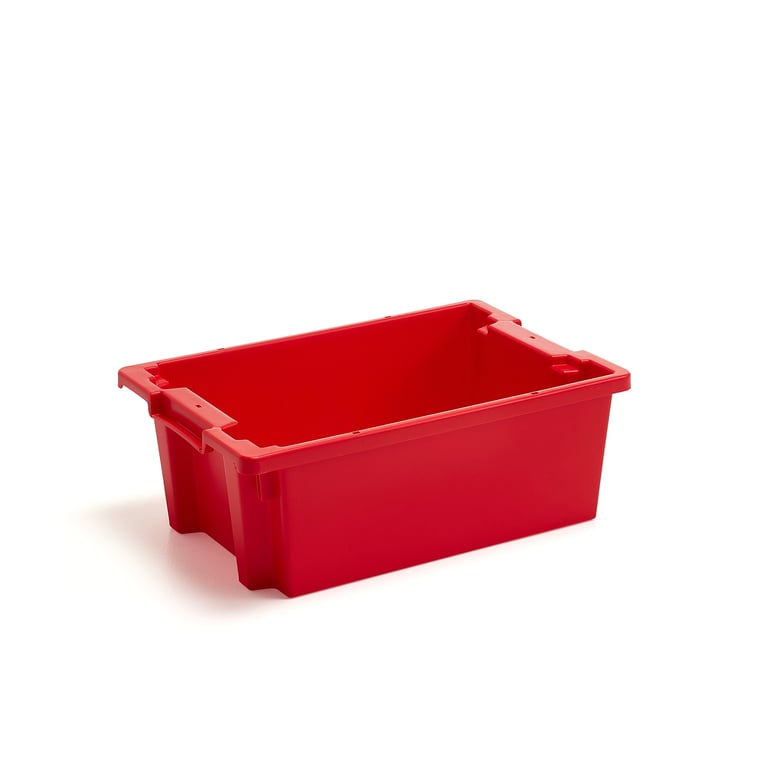 Levně Plastová přepravka SPENCE, stohovatelná, 37 l, 600x400x220 mm, červená