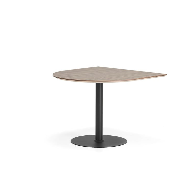 Levně Stůl METRIC, půloblouk, 1000x1000x720 mm, černá/ořech