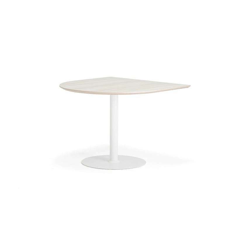 Levně Stůl METRIC, půloblouk, 1000x1000x720 mm, bílá/jasan