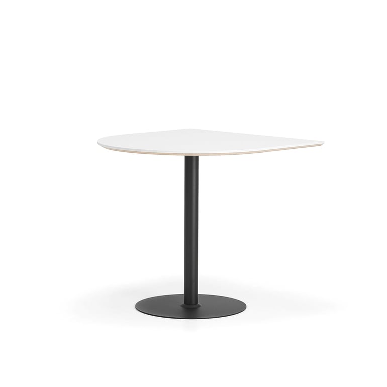 Barový stôl METRIC, polovičný ovál, 1000x1000x900 mm, čierna/biela