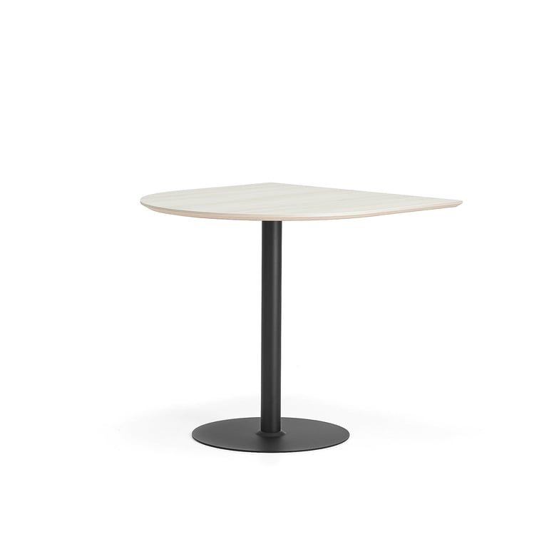 Barový stôl METRIC, polovičný ovál, 1000x1000x900 mm, čierna/jaseň