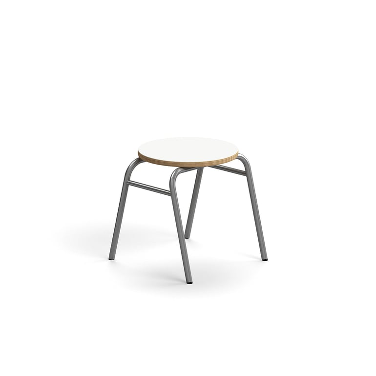 Levně Stolička ALTUS, výška 380 mm, stříbrná/bílá