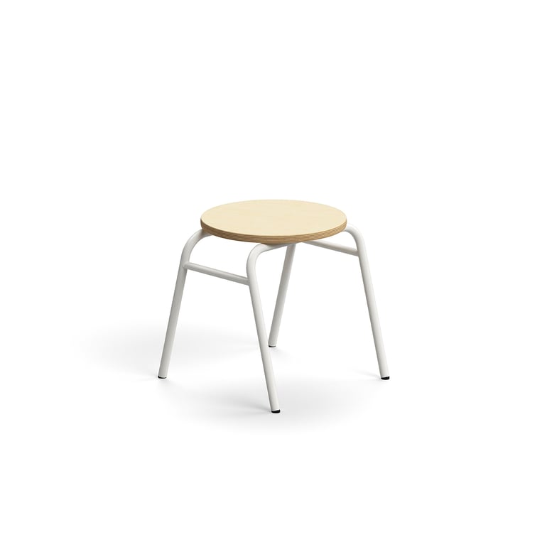 E-shop Stolička ALTUS, výška 380 mm, biela/breza