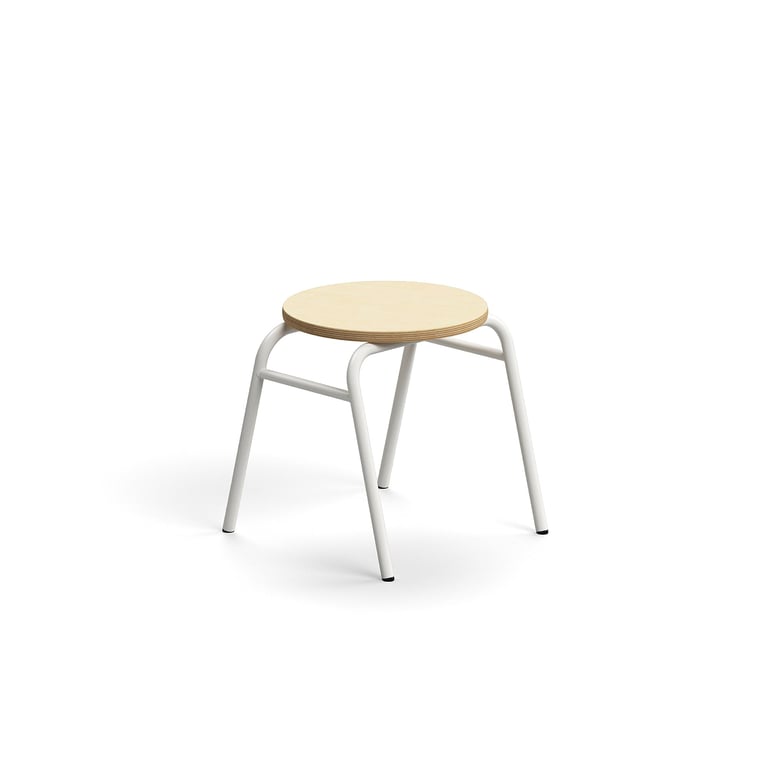 Levně Stolička ALTUS, výška 380 mm, bílá/bříza