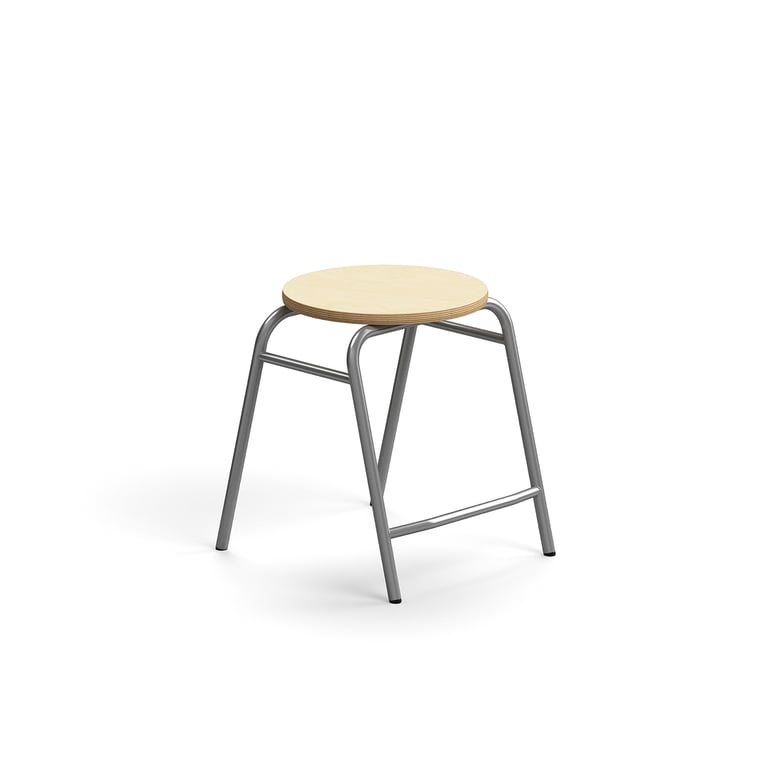 E-shop Stolička ALTUS, výška 440 mm, strieborná/breza