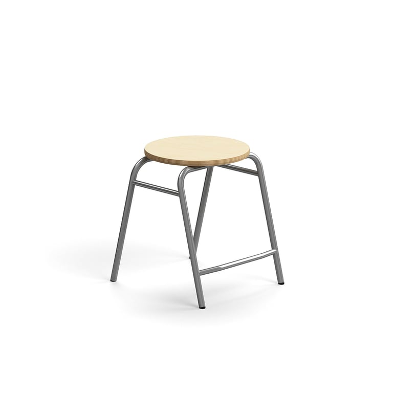 Levně Stolička ALTUS, výška 440 mm, stříbrná/bříza