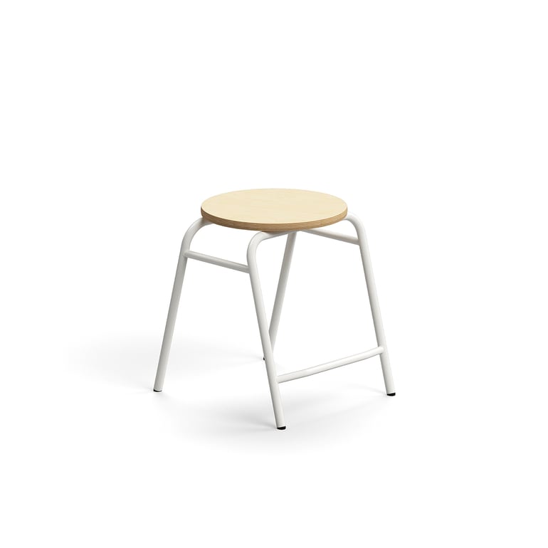 E-shop Stolička ALTUS, výška 440 mm, biela/breza