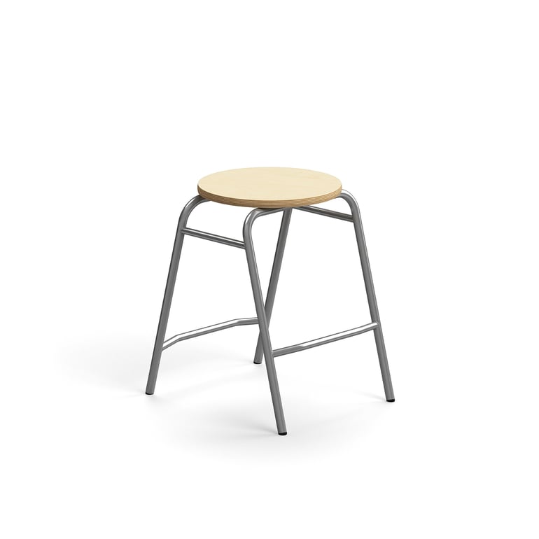 E-shop Stolička ALTUS, výška 510 mm, strieborná/breza