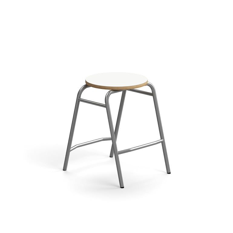 E-shop Stolička ALTUS, výška 510 mm, strieborná/biela