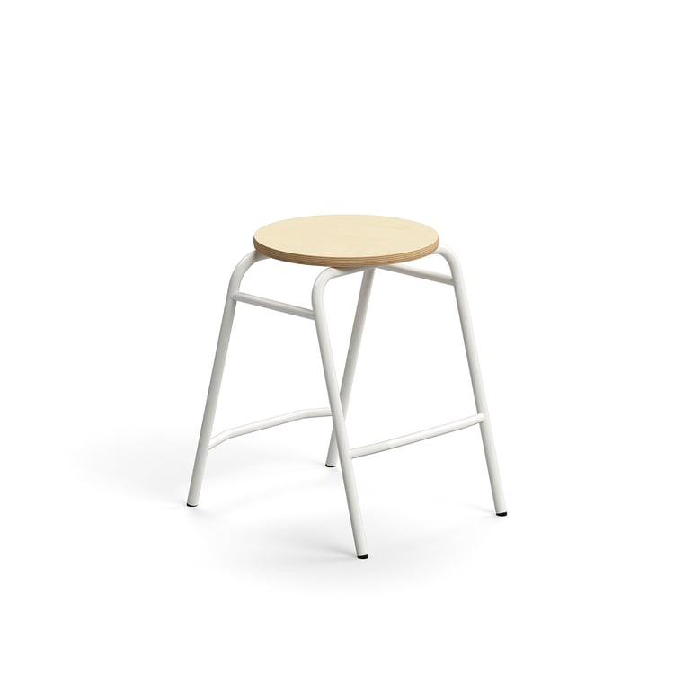 E-shop Stolička ALTUS, výška 510 mm, biela/breza