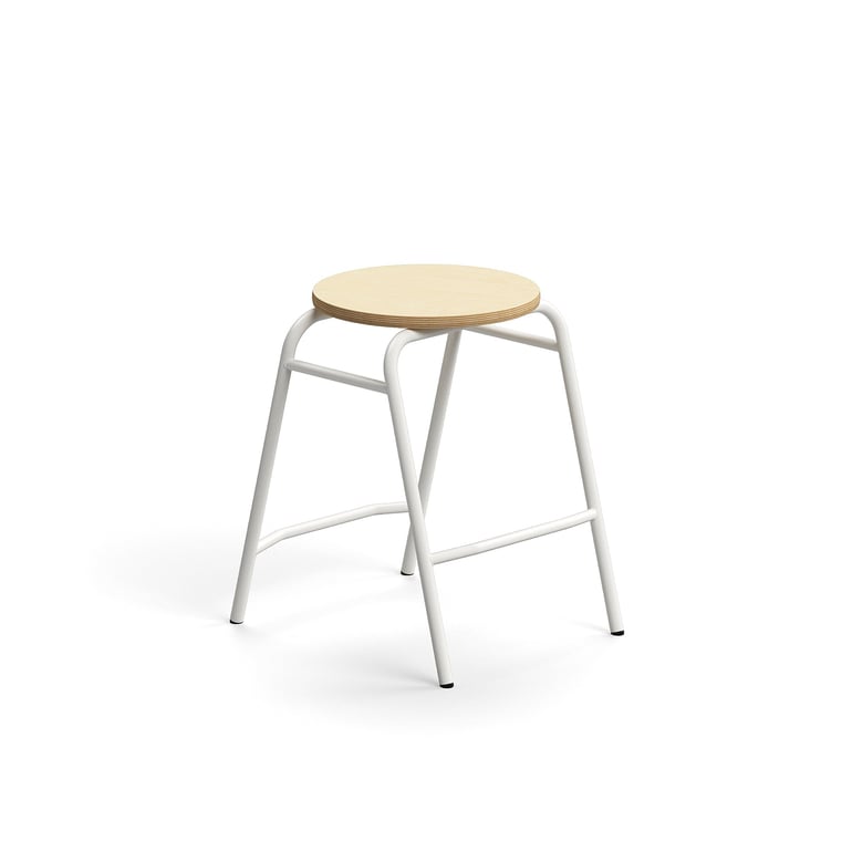 Levně Stolička ALTUS, výška 510 mm, bílá/bříza