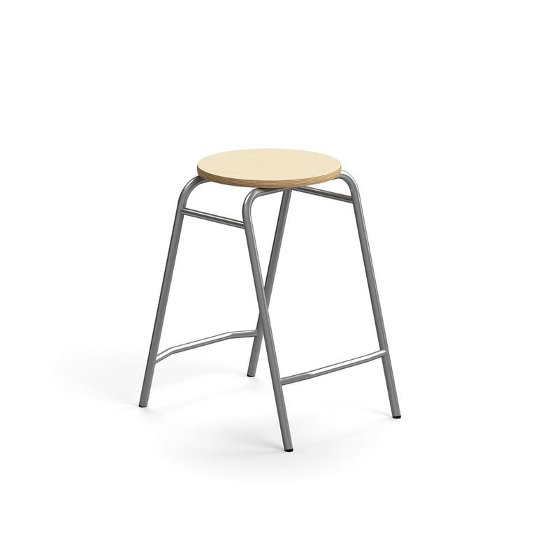 Levně Stolička ALTUS, výška 590 mm, stříbrná/bříza