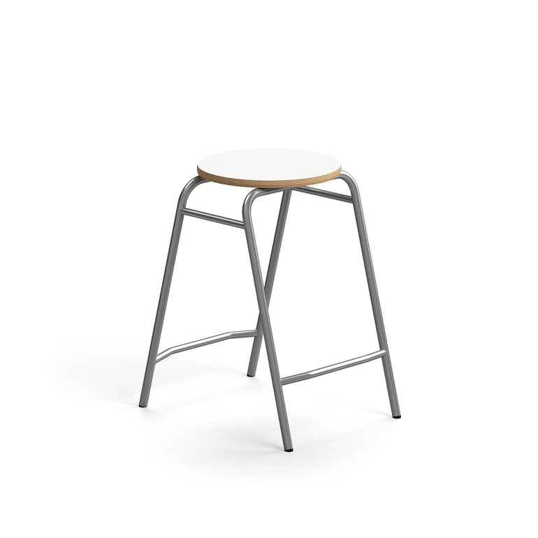 E-shop Stolička ALTUS, výška 590 mm, strieborná/biela