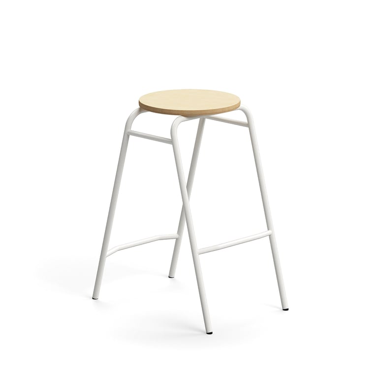 E-shop Barová stolička ALTUS, výška 690 mm, biela/breza