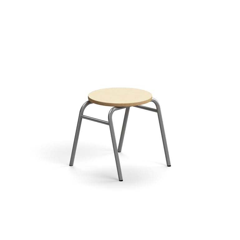 Levně Stolička ALTUS, výška 380 mm, stříbrná/bříza