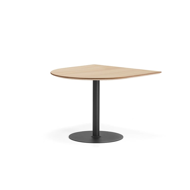 Levně Stůl METRIC, poloviční ovál, 1000x1000x720 mm, černá/dub
