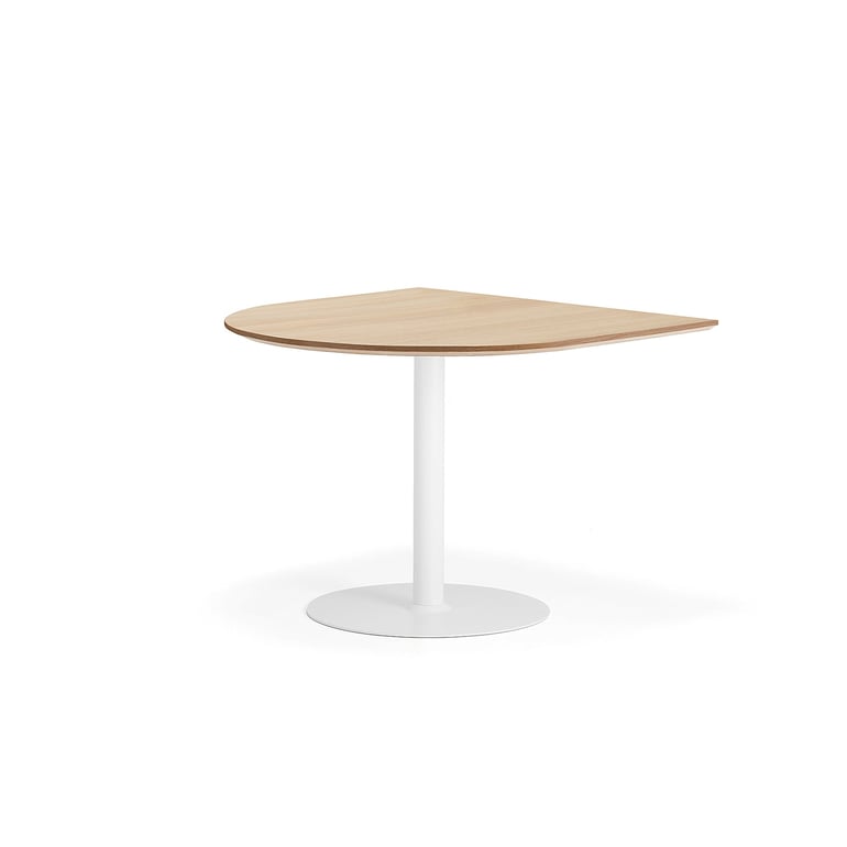 Levně Stůl METRIC, poloviční ovál, 1000x1000x720 mm, bílá/dub