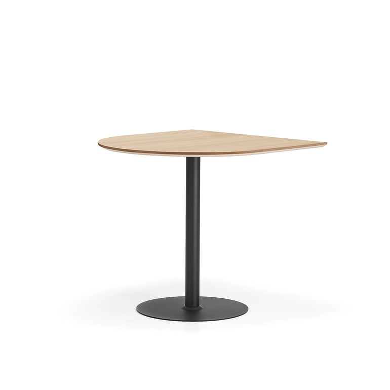 E-shop Stôl METRIC, polovičný ovál, 1000x1000x900 mm, čierna/dub