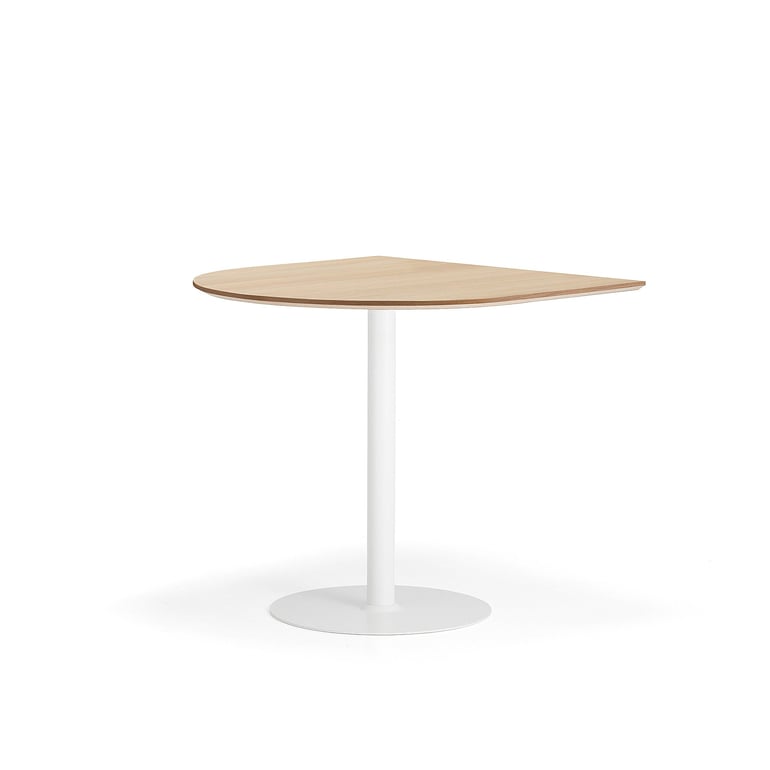 Levně Barový stůl METRIC, poloviční ovál, 1000x1000x900 mm, bílá/dub