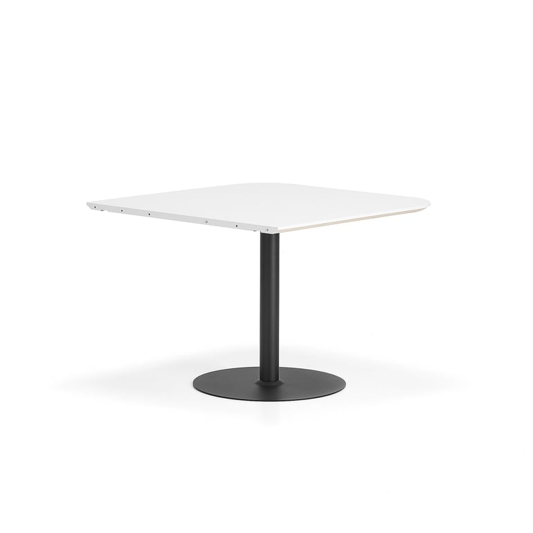 E-shop Stôl METRIC, zaoblené rohy, 1000x1000x720 mm, čierna/biela