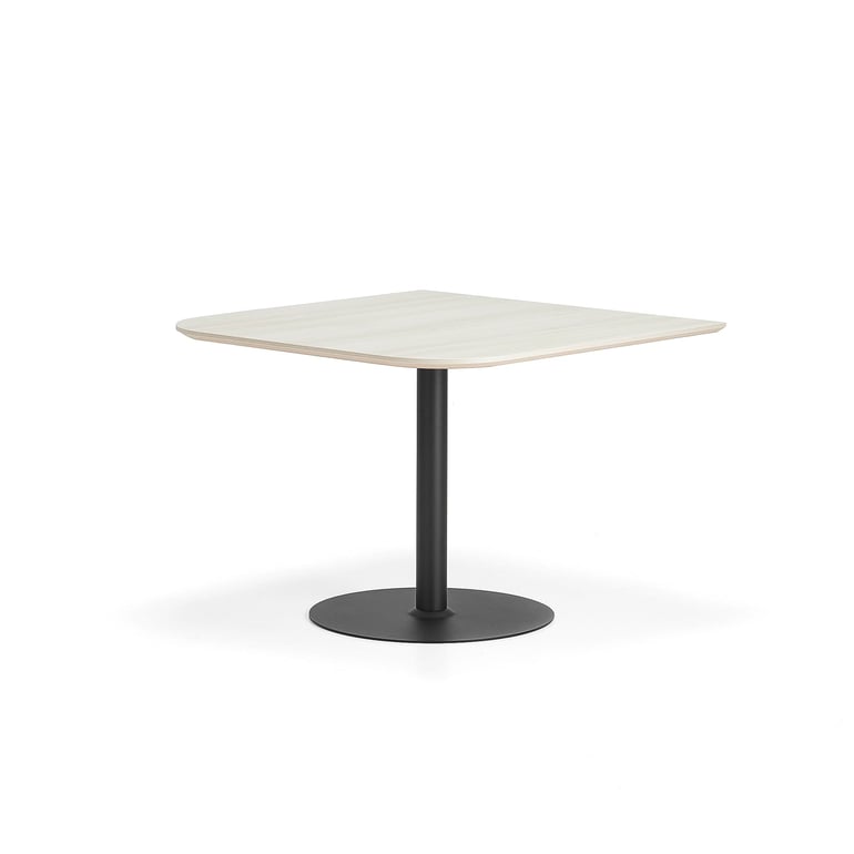 E-shop Stôl METRIC, zaoblené rohy, 1000x1000x720 mm, čierna/jaseň