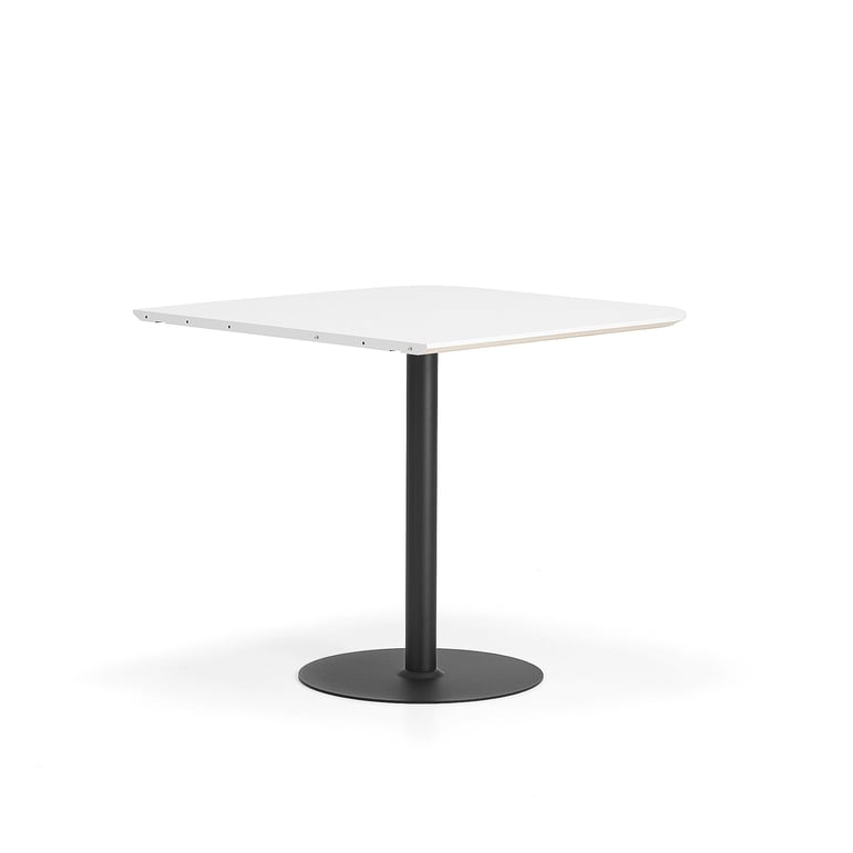 E-shop Barový stôl METRIC, zaoblené rohy, 1000x1000x900 mm, čierna/biela